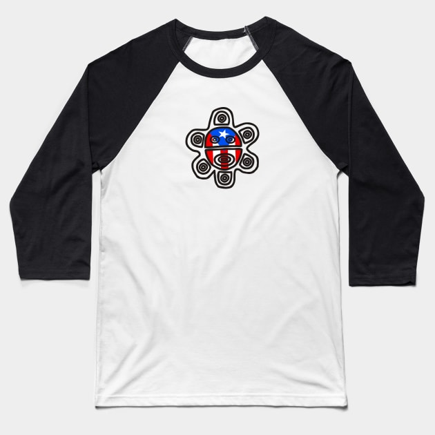 Sol Taino Symbol Puerto Rico Boricua Boriken Puerto Rican Flag Baseball T-Shirt by PuertoRicoShirts